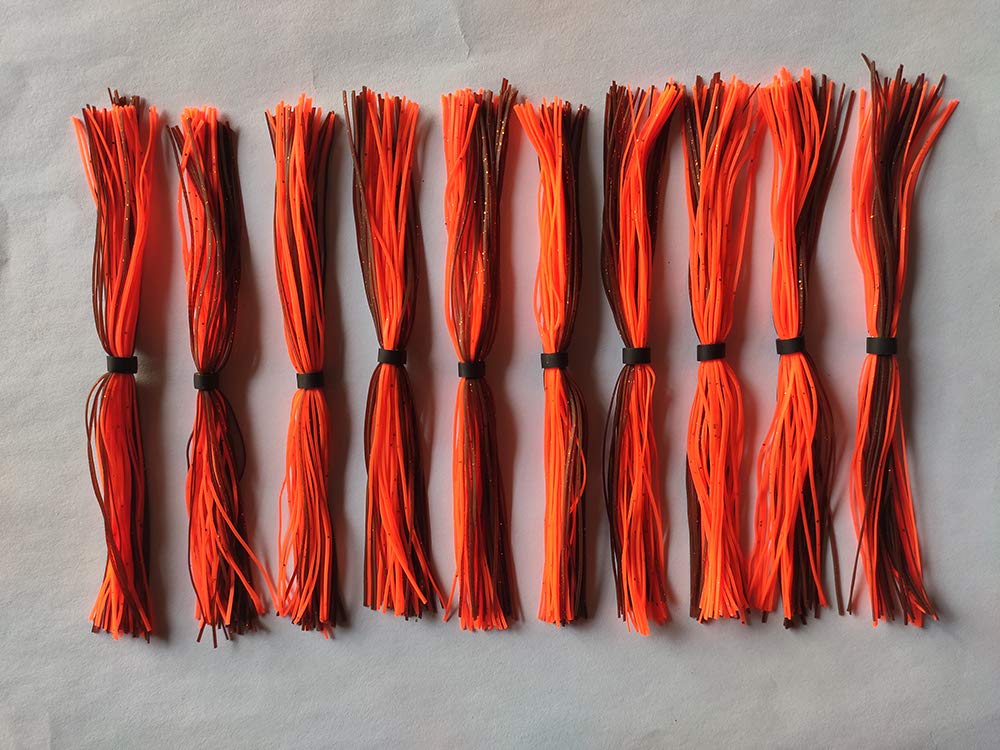 senlang 10 Bundles 50 Strands Fishing Silicone Skirts Spinnerbaits Buzzbaits Squid Rubber Line Jig Head Lures Replacement Fly Tying Material L9