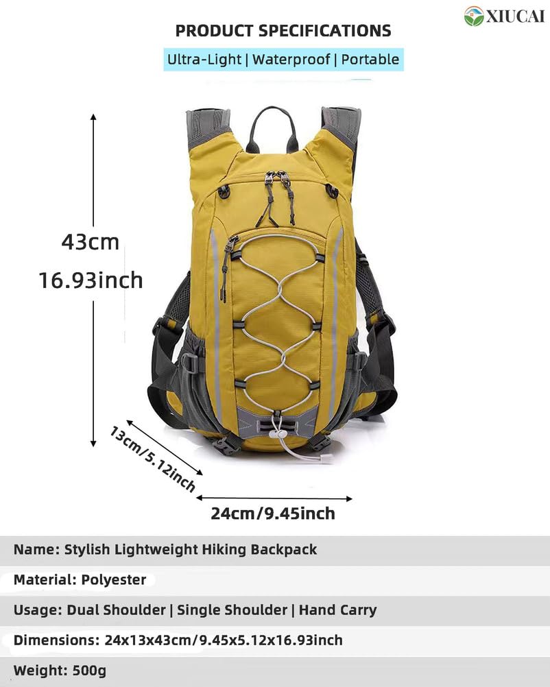 Lekki Wodoodporny Plecak Turystyczny 35L Pojemność 24x13x43cm Oddychający Daypack z Szelkami Air Cushion dla Podróży Outdoor Mężczyźni Kobiety,White