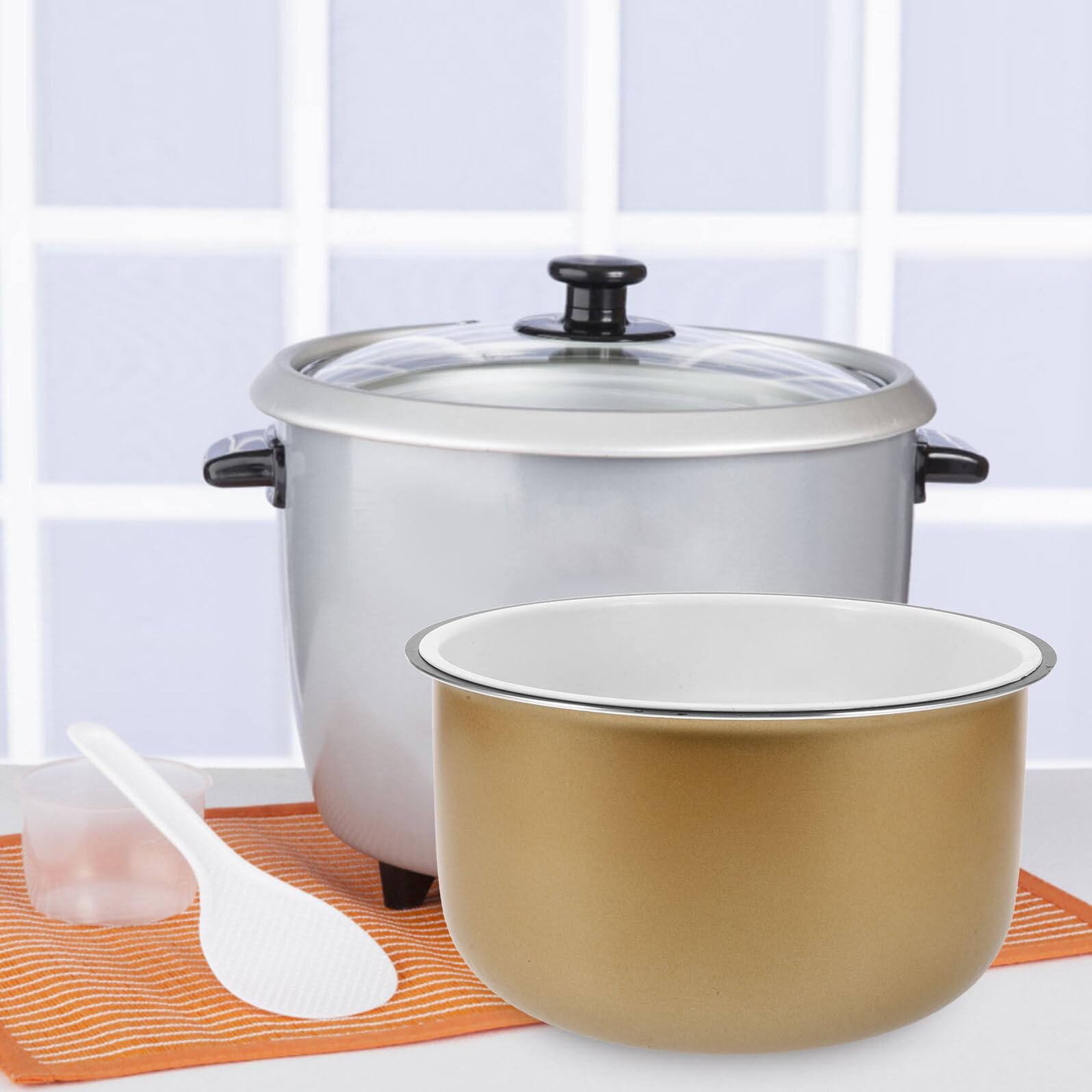 SHINEOFI Cuve Intérieure Antiadhésive 3 litres en Alliage Résistant Remplacement Pot Cuiseur à Riz Usage Domestique Polyvalent pour Autocuiseur et Cuisson Quotidienne