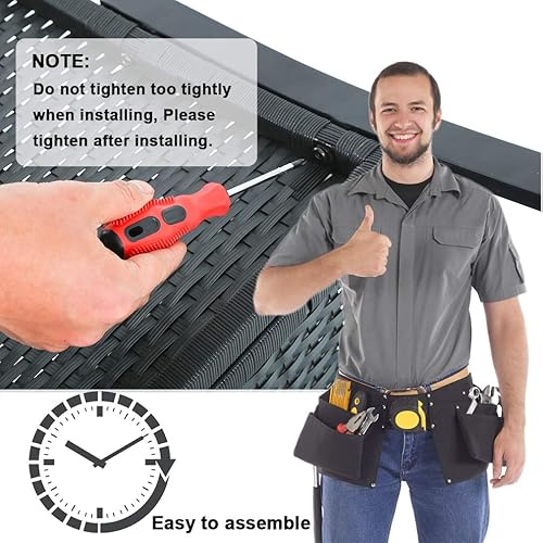 Miniatura 3 de FDW Juego de 3 sillas de mimbre para patio, muebles de mimbre para exteriores, muebles de mimbre para patio, jardín, balcón, junto a la piscina