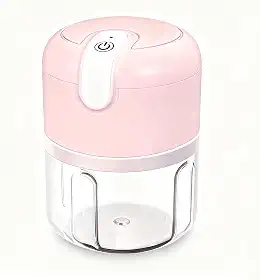 Mini Processador De Alimentos 3 Lâminas Elétrico 250ml Usb (Rosa)