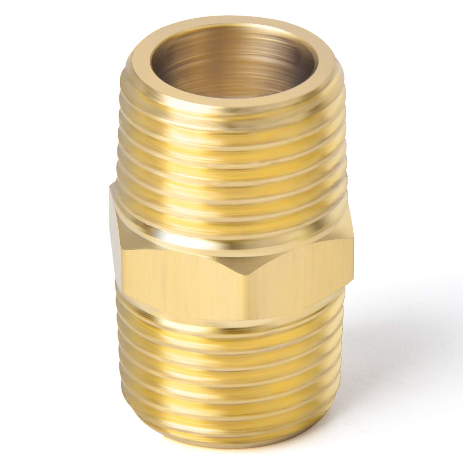 1/8 NPT Male X 1/4 NPT Female Brass Pipe Fitting Hex Reducer Adaptor, 4pcs - View #4