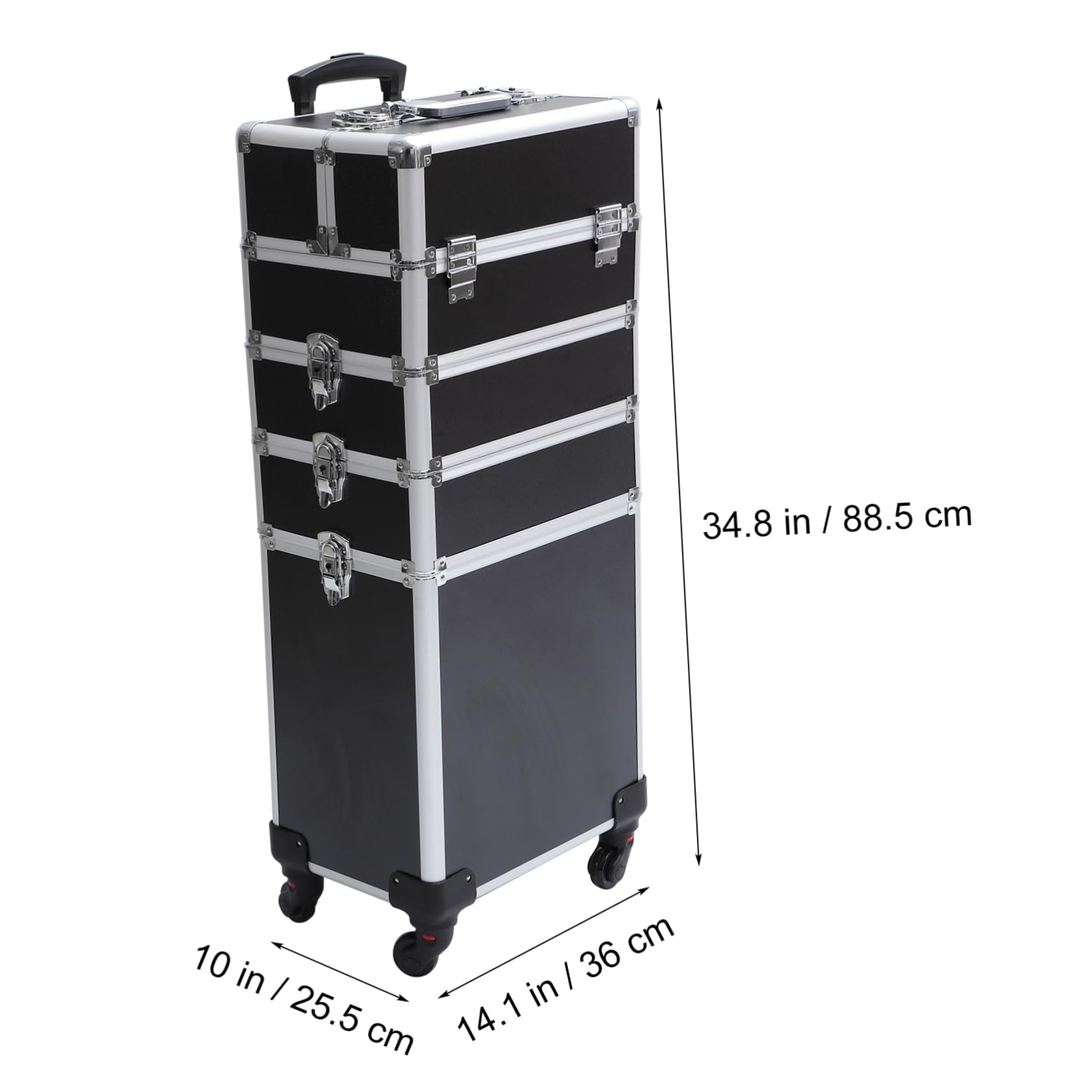 Trolley Kosmetikkoffer 4-lagig aus Aluminiumlegierung und Polyester