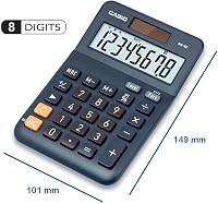 Casio MS-8E asztali számológép 8 jegyű, valutaváltóval, napelemes/elemes - ezüst 3