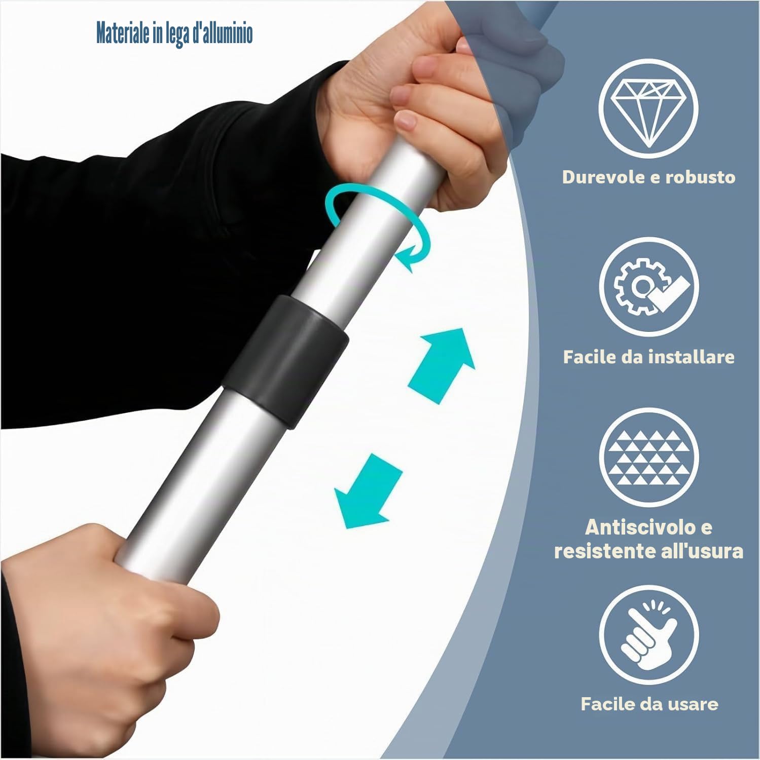 Sistema di supporto del palo della copertura della barca - accessori del palo in alluminio telescopico con altezza regolabile a 3 fasi di 23 "~ 57" per pontone basso barchetta da pesca Bimini Tops