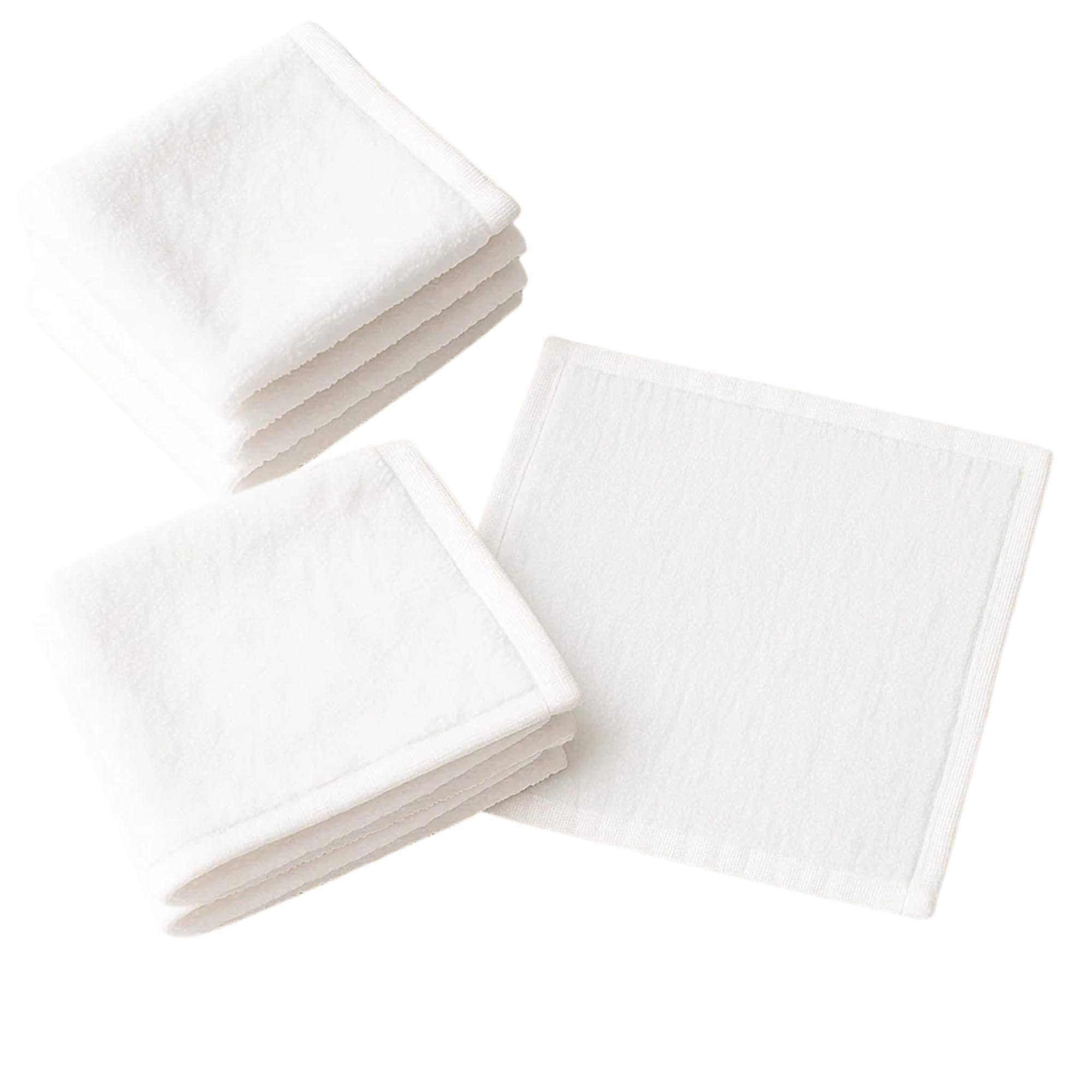 La Josefina Set de 6 Toallas Faciales 30x30 cm, 100% Algodón Suave y Absorbente, Ideales para Cara y Manos, Uso Diario, Alta Durabilidad, Color Blanco