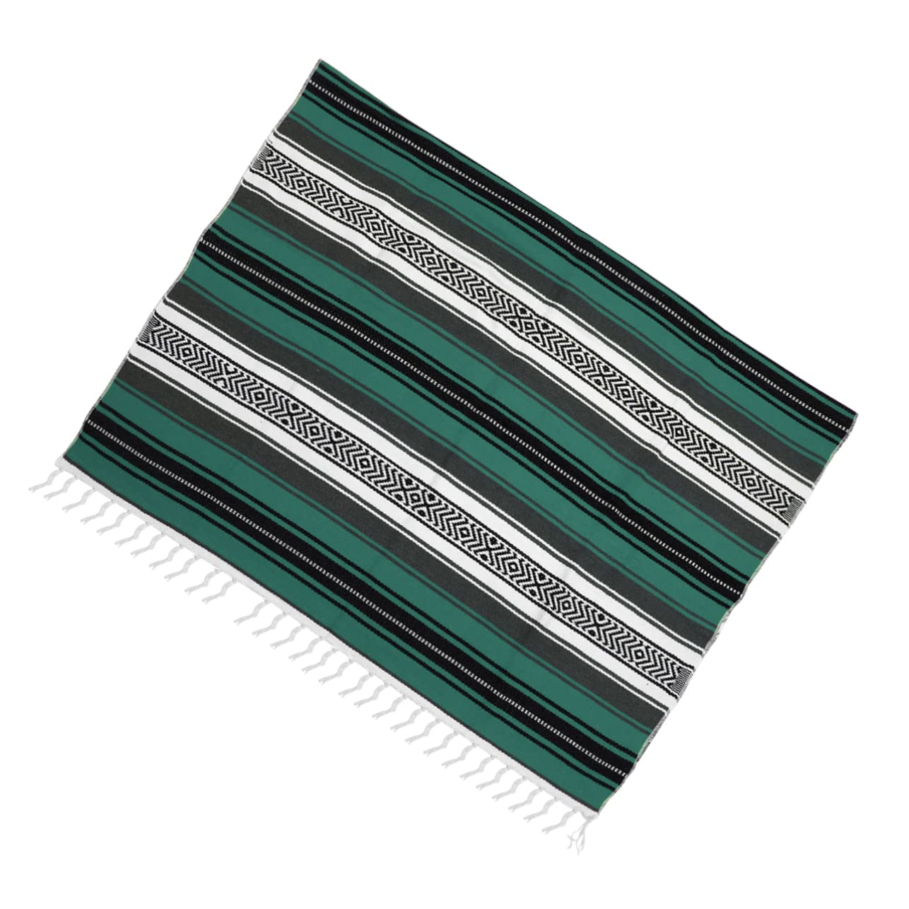 Couverture mexicaine verte Homoyoyo plaid bohème pour décorer le canapé du salon et le bureau