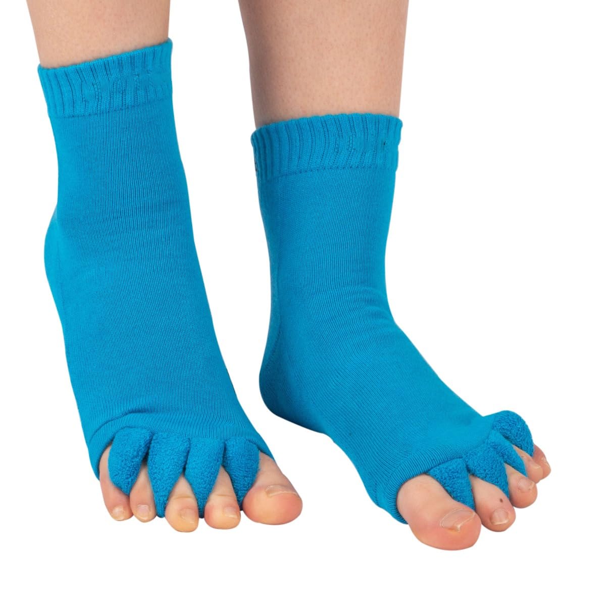 Evissa Premium Cotton Toe Separator Socks - Alleviate Bunions & Plantar Fasciitis, Dual Gender Foot Pain Relief, Foot Alignment, Orthopedic Compression Socks for Men & Women (Cyan) (B0CPWLKLV2) Amazon Price History, Amazon Price Tracker