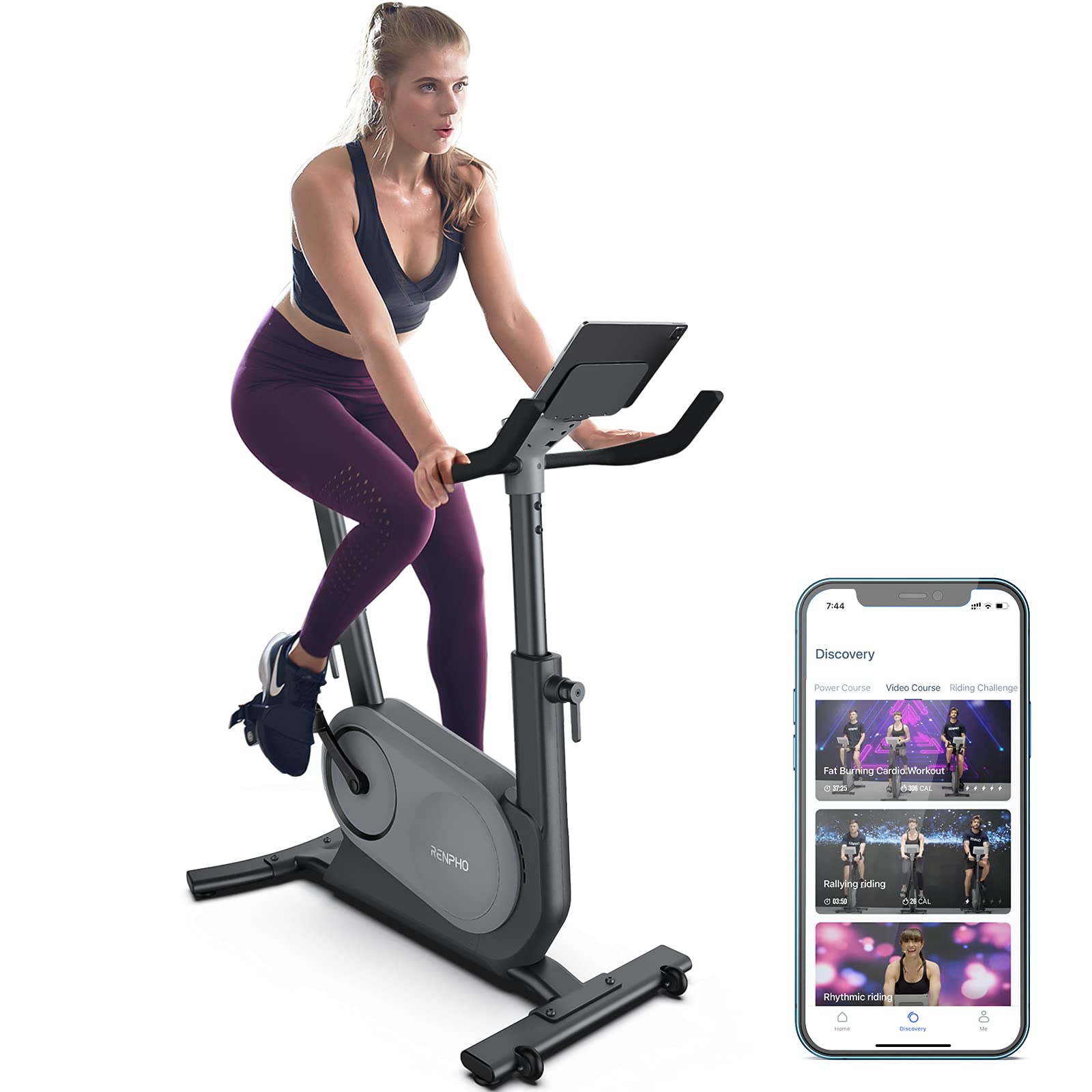 RENPHO AI Smart Exercise Bike Indoor Cycling Bike with Auto Resistance