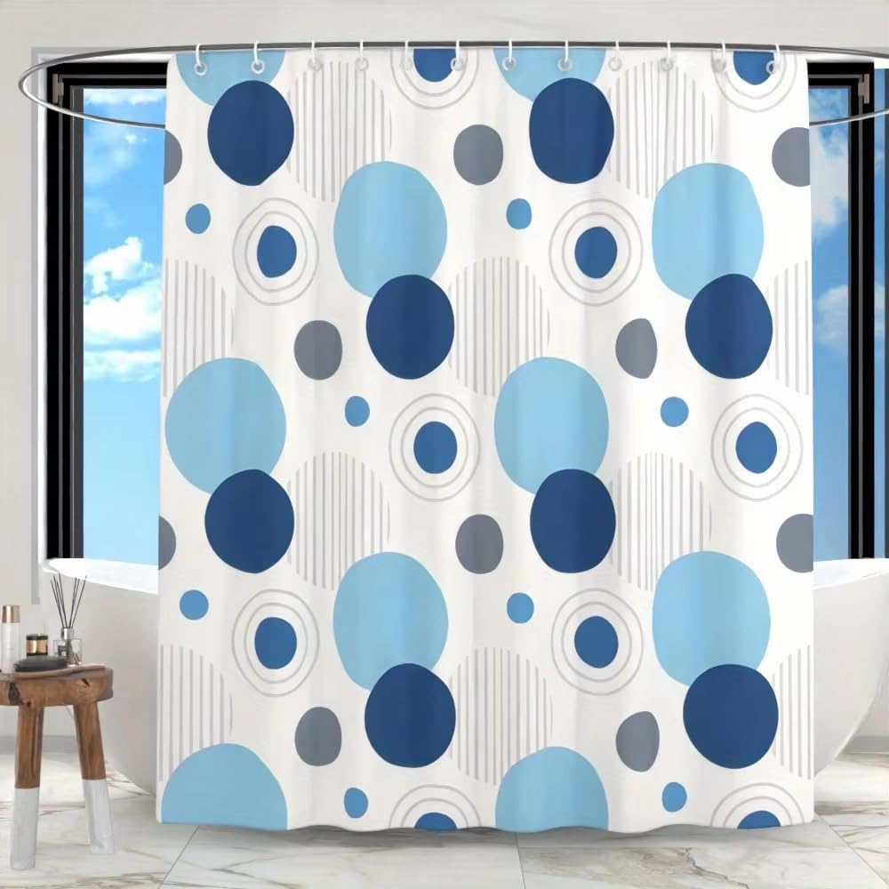 Rideau de douche moderne bleu pour sublimer le décor de votre baignoire et salle de bain