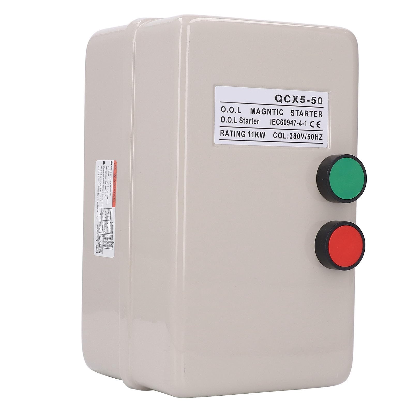Arrancador de Motor Magnético de Hierro de 11 KW con Protector de Sobrecarga para Interruptor de Control de Motor Eléctrico Trifásico, Adecuado para Diversos Entornos