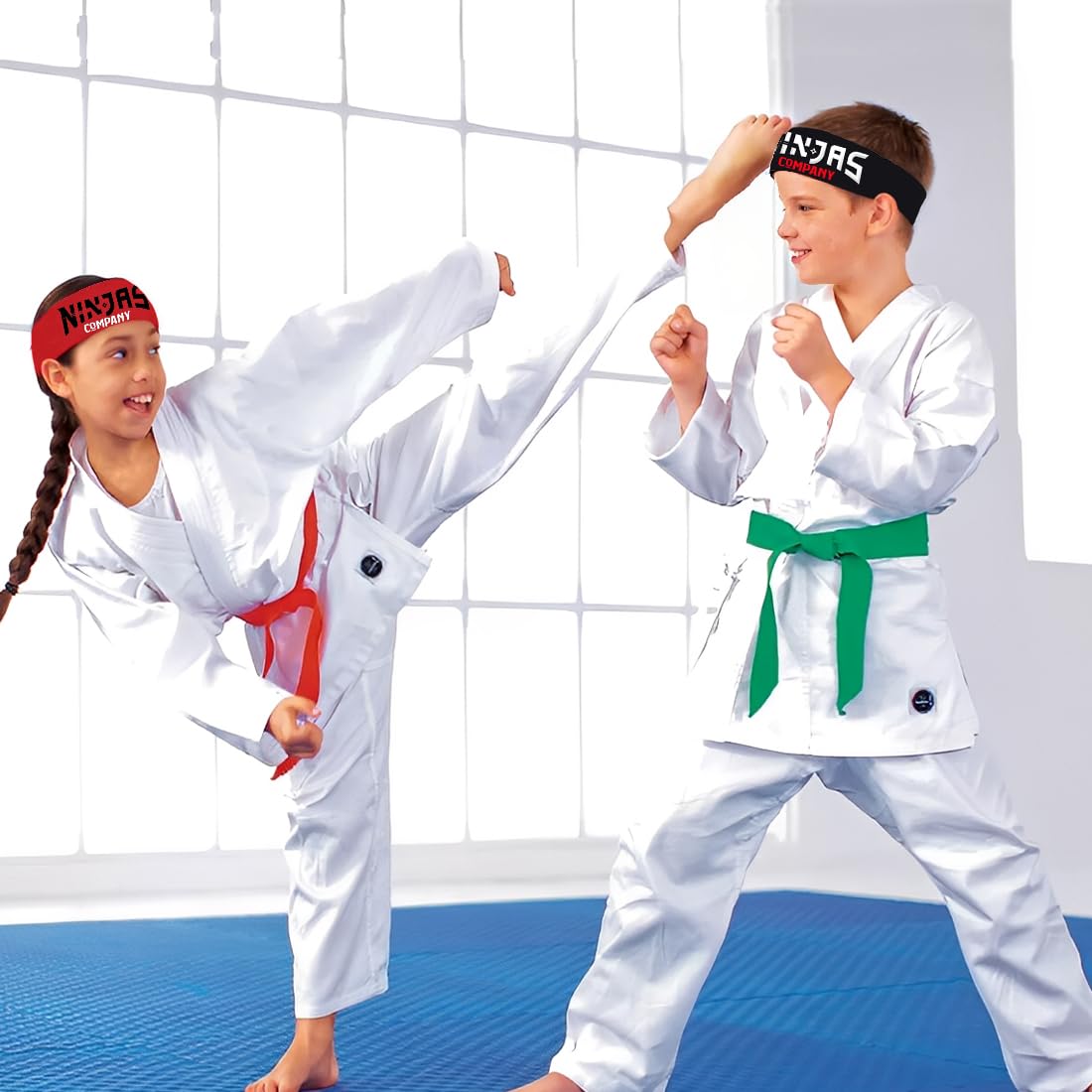 8 bandeaux ninja pour fête, bandeaux ninja, décorations d'anniversaire pour enfants, cadeaux pour fête ninja, adaptés aux fêtes sur le thème du karaté, aux fêtes d'anniversaire