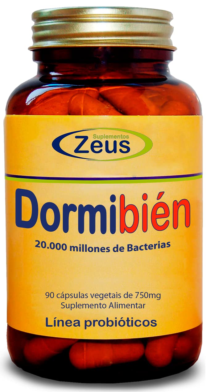 DORMIBIEN Contribuye a rebajar la actividad nerviosa del cerebro, aportando calma .C. Alimenticio a base de GABA, Plantas, Probióticos, L-Teanina, Minerales y Melatonina 100% Vegano 90 Cap Veg