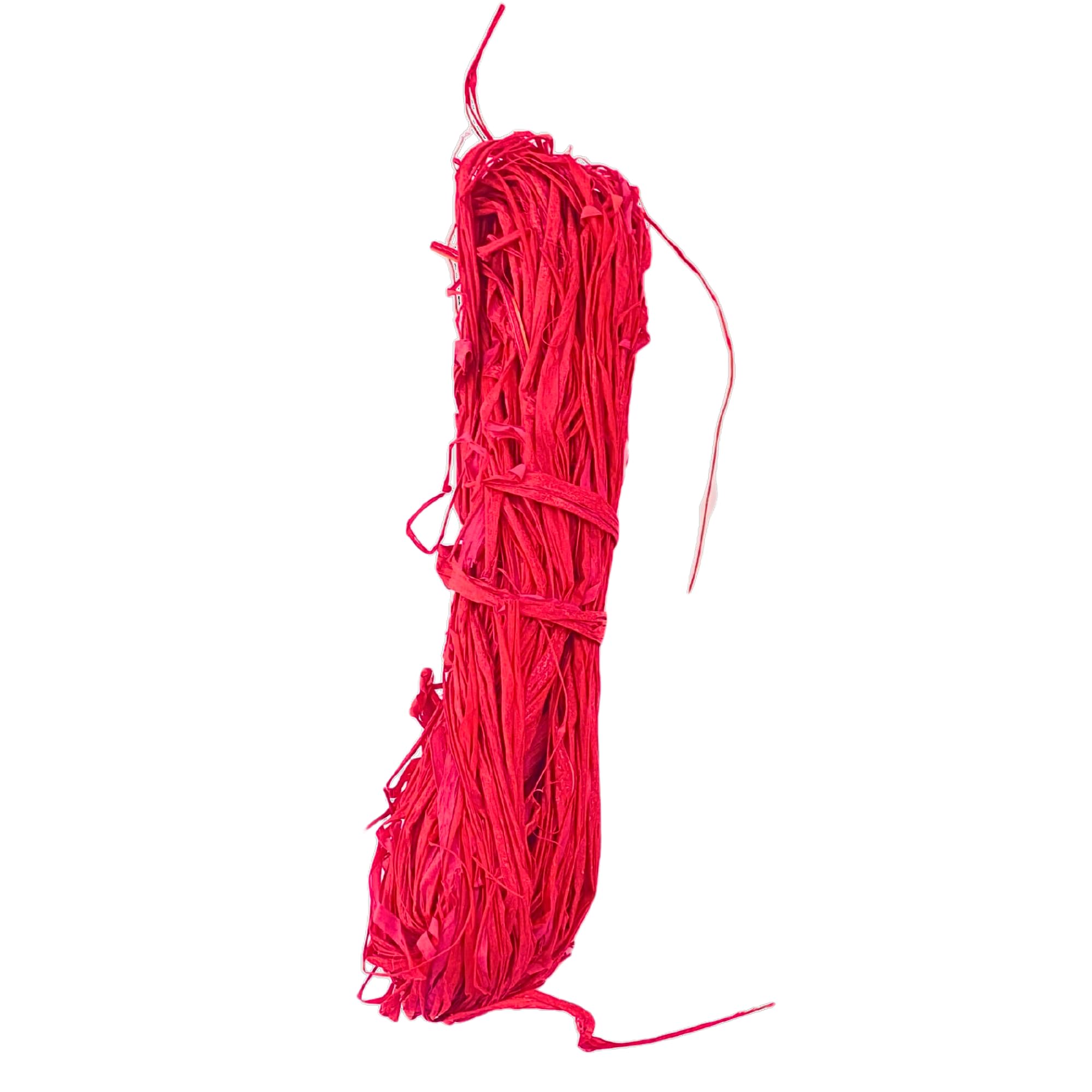 Bonka Bird Toys 1153 Raffia Bundle 7" x 1.5" Non-Toxic Shreddable Toy Filler for Parrots Cockatiels Conures Parakeets Finches Foraging DIY Nesting Medium to Small Birds (Red)