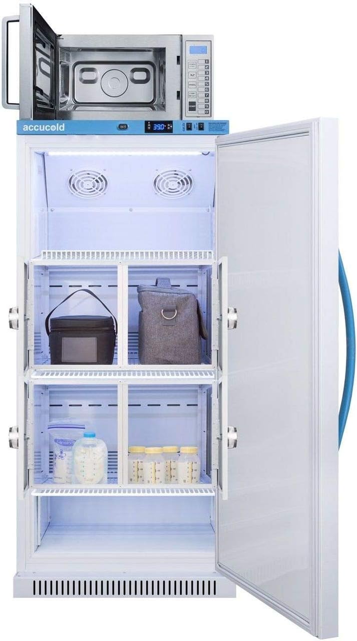 Summit Appliance MLRS8MCLK-SCM1000SS MOMCUBE Refrigerator/Microwave Combination for Easy Storage of Breast Milk and Sanitation of Pumping Equipment