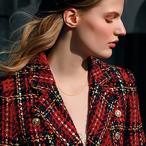 SISGEM Solid 14K Gold Wheat Chain Necklace Jewelry for Women, Yellow Gold Shiny Braided Wheat Chain Necklace with Lobster Claw Clasp, 16inch - Image 5