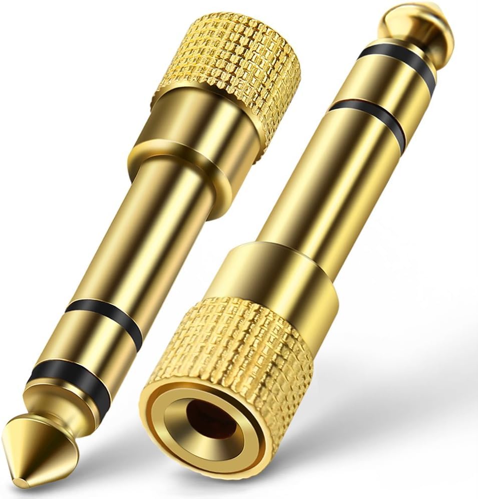 Image of [ 2 Pieces Headphone Adapter 6.35 mm (1 /4 Inch) Male to 3.5 mm Female and Audio Stereo Plug 3.5 mm Male to 6.35 mm (1 /4 Inch) Female (3.5MM F / 6.35MM M + 3.5MM M / 6.35MM F)