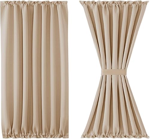 Miniatura 478 de DWCN Cortinas para puerta francesa: cortina térmica con bolsillo para barra para puertas con ventana de cristal, puertas de cocina y patio