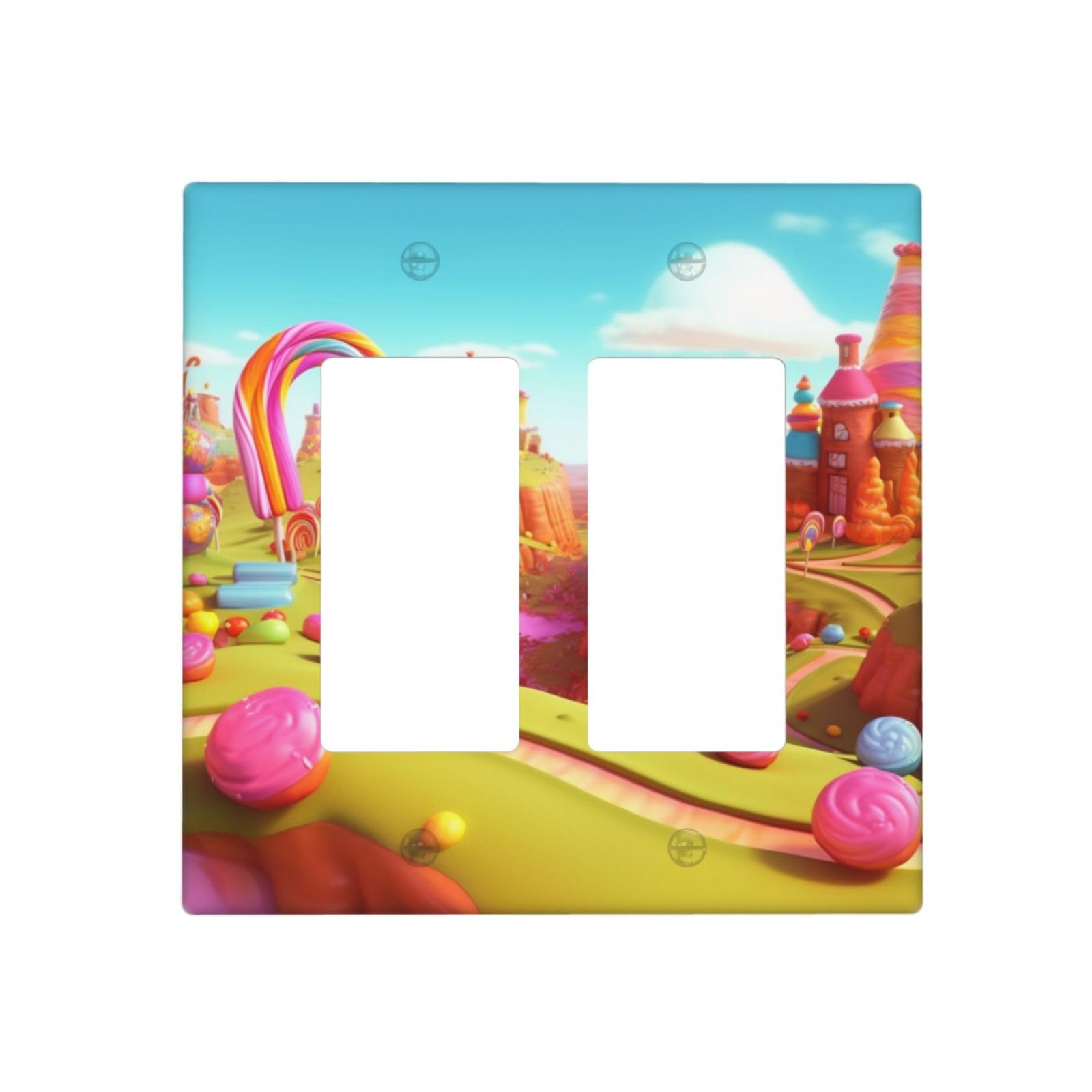 Decorator Wall Plate 2 Gang Light Switch Covers candyland Wallplate Double Toggle Switch Plate Mid-size Electrical Outlet Covers Decorative Wall Switch Plate Cover
