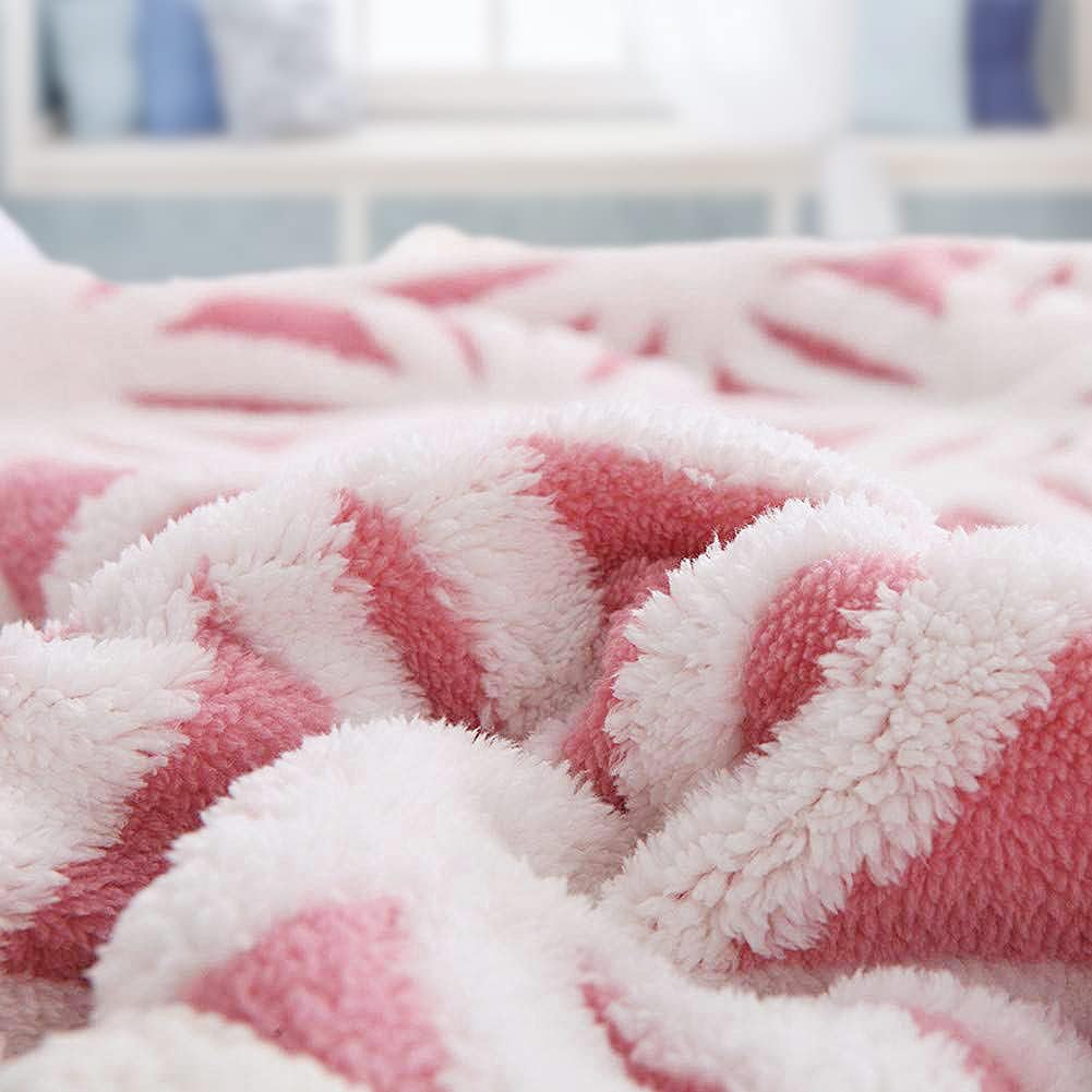 LOMAO Sherpa Fleece Blanket Fuzzy Soft Bed Blanket Dual Sided Throw Blanket fit Couch Sofa (Pink,51x63) - Image 4