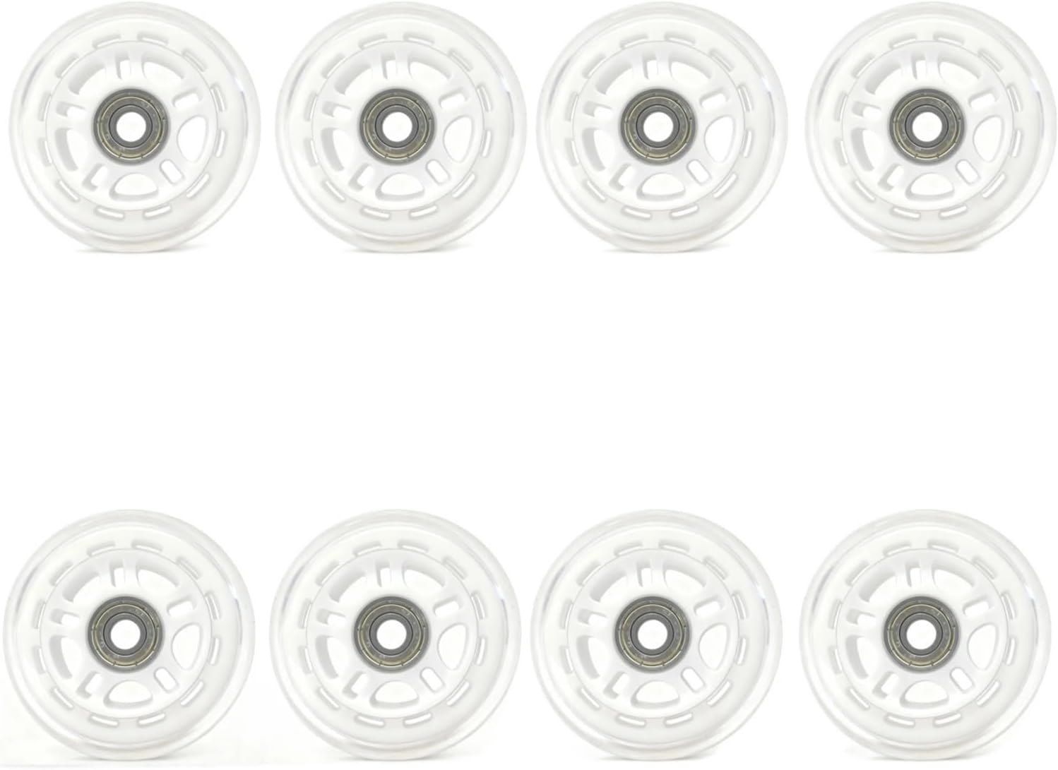 Inline Skate Wheels 8-Piece PU Replacement Wheels 76mm(3") with ABEC-7 Bearings, PP+PU Material Fit Inline Skates/Kids Scooters/Strollers/Luggage(Black)