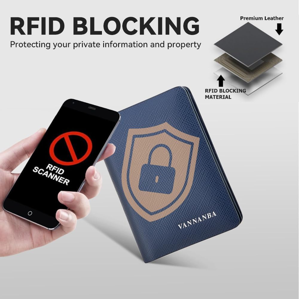 VANNANBA Wallet for Men Genuine Leather Slim Mens RFID Blocking Thin Bifold Credit Card Holder Pocket Wallets Minimalist Design with Gift Box - Image 4