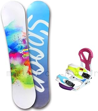 Amazon スノーボード 板 レディース 2点 セット スノボ 18モデル 17 18 Spoon スプーン Stamp スノボー 初心者でも簡単 イージー キャンバー ボード 軽量 ソフトフレックス 大人 カワイイ 白 カラフル ビンディング取付無料 Spoon スプーン ボード ボード