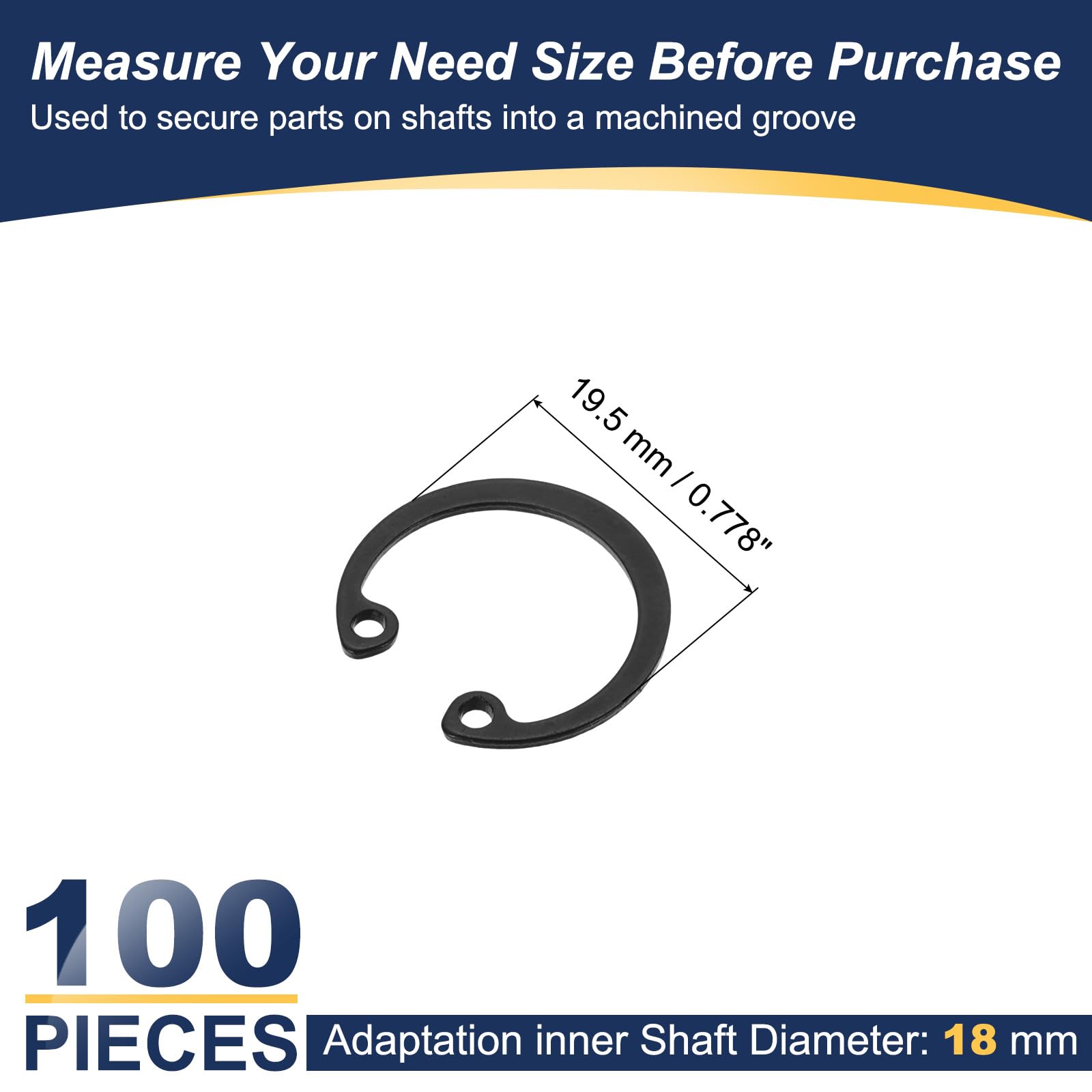 PATIKIL 100 Pcs Internal Retaining Rings - Image 2