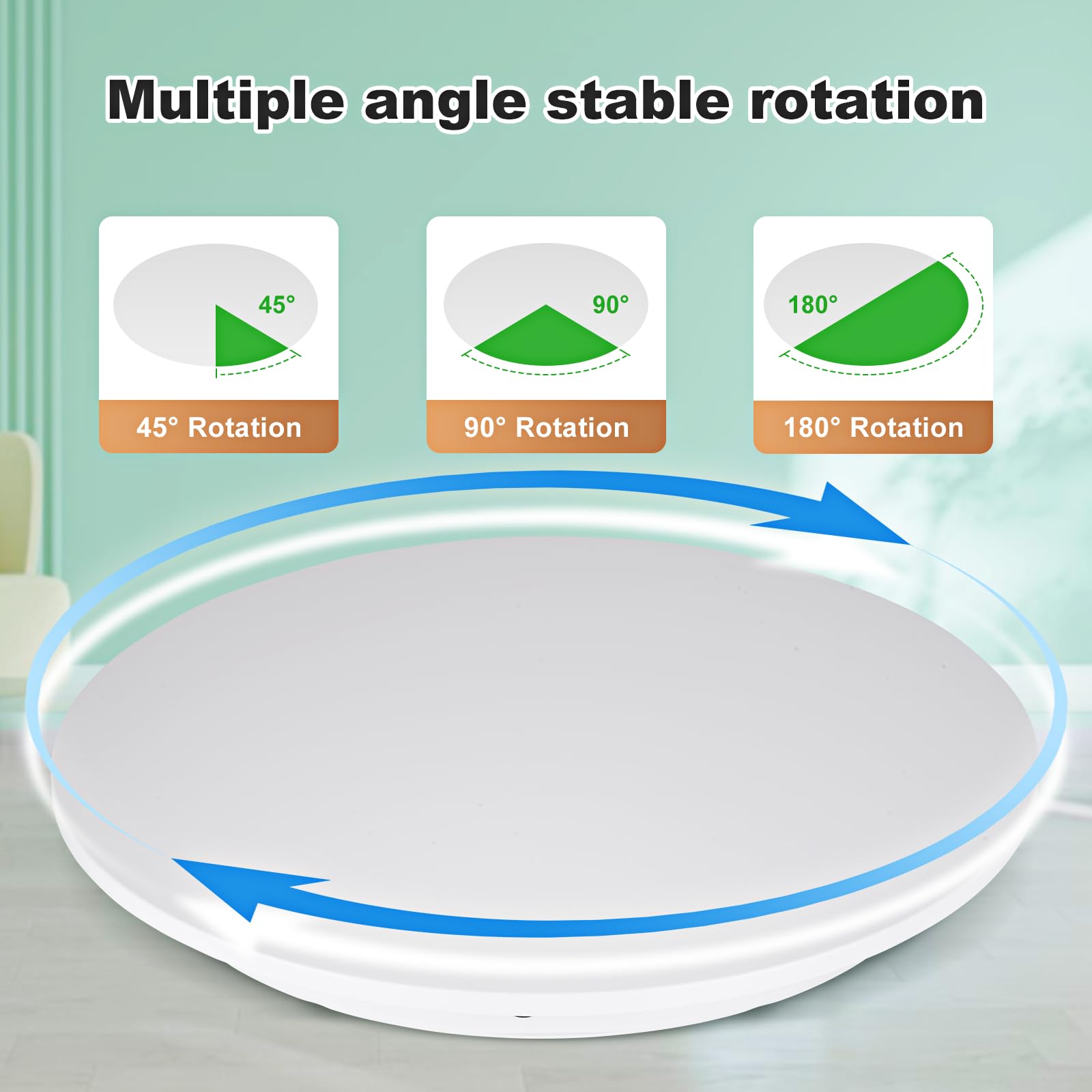 YJINGRUI Plato giratorio eléctrico de 60 cm, plato giratorio eléctrico para fotografía, plato giratorio con mando a distancia, soporta 150 kg, ángulo de velocidad y dirección ajustable (blanco)