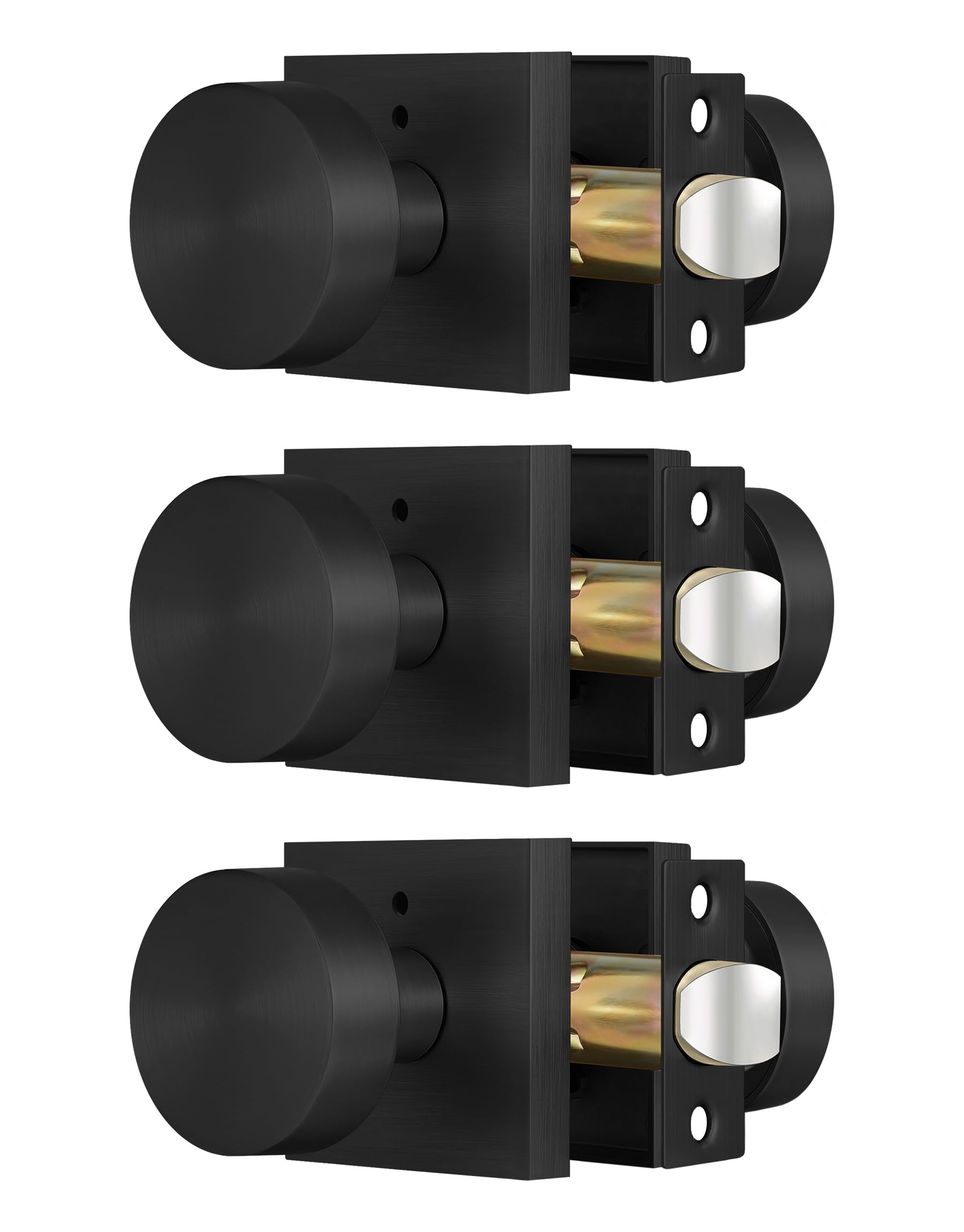 Matte Black Passage Door Knobs - 2 Pack -10
