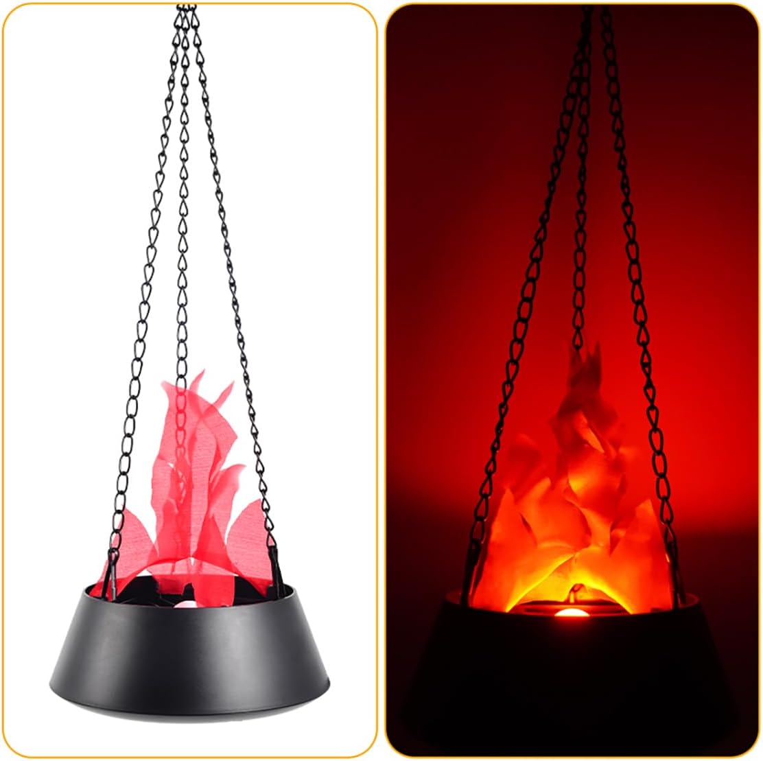 3D Artificial Fake Fire Flame Light,LED Effect Light Fake Campfire Lamp, Realistic Simulated Prop Flame Lamp for Halloween Christmas Party Festival Table/Hanging Decorations