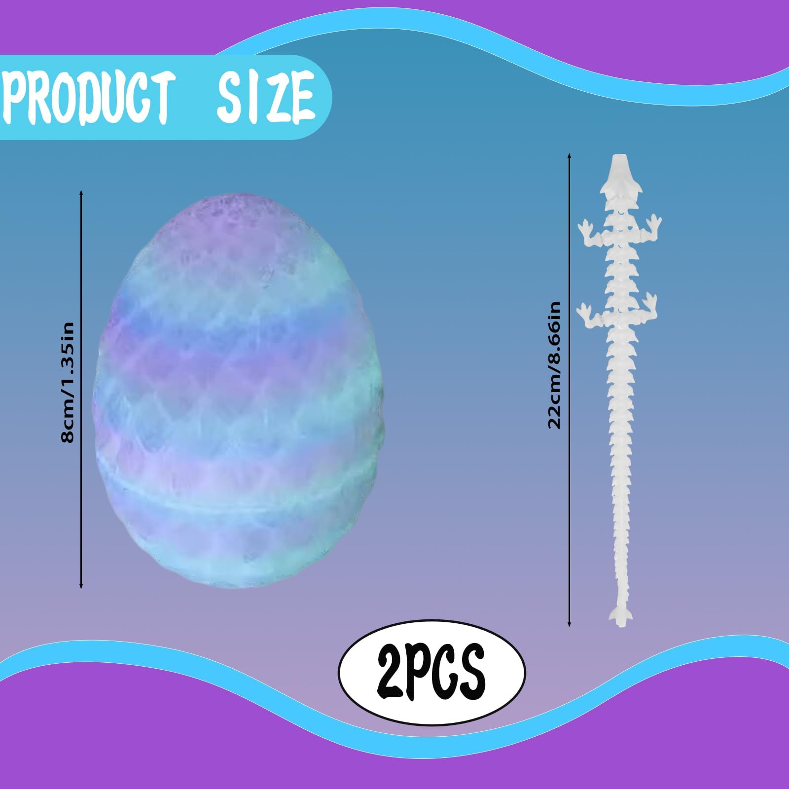 3d Printed Dragon, Dragons Eggs With Dragons Inside, Glow In The Dark Easter Egges - Image 2
