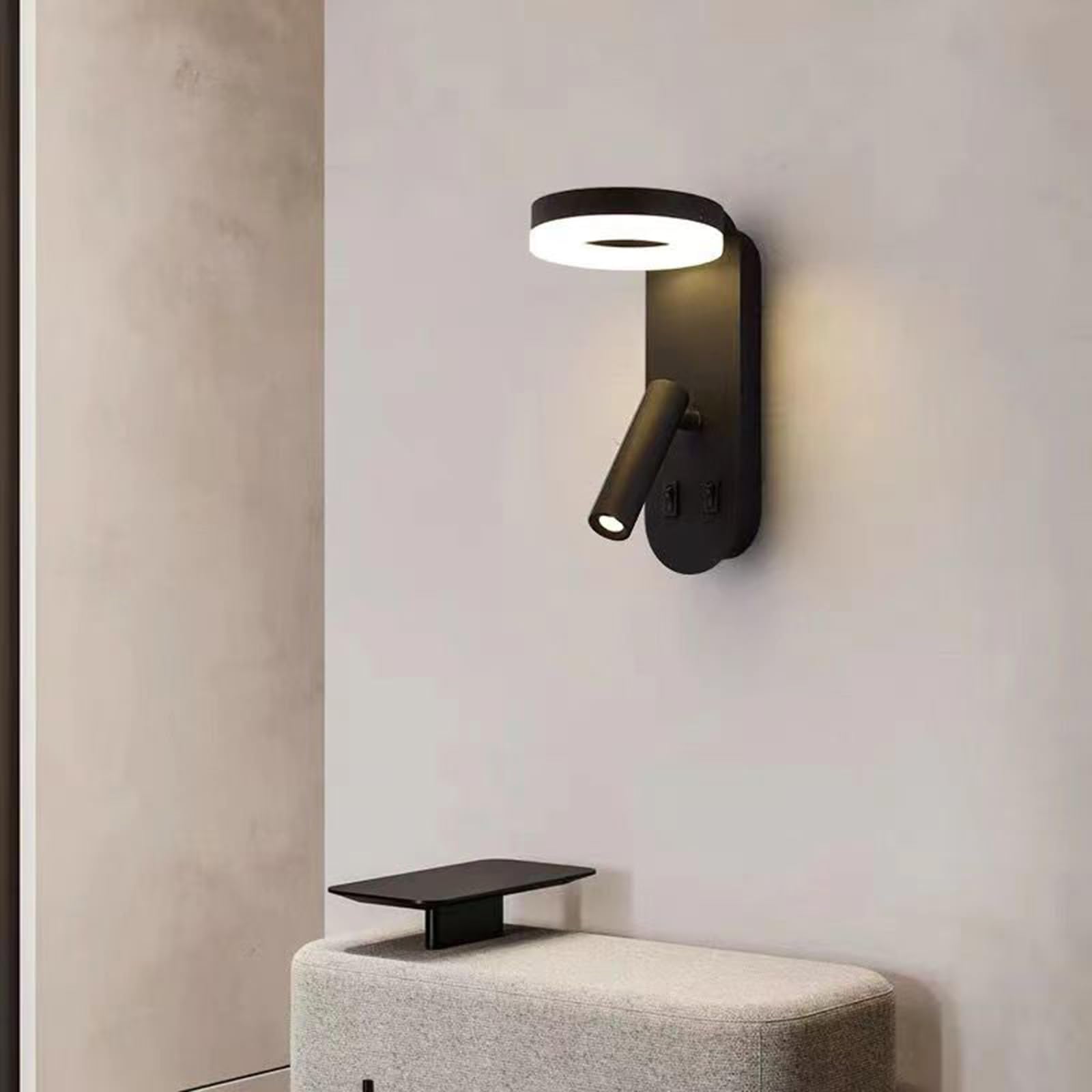 LED Solar Aplique de Pared Exterior Villa Lámpara de Pared con Mando a Distancia IP65 Impermeable Acrílico Iluminación 3000K/6500K para Balcón Patio Jardín Balcón (Luz Cálida,100cm)