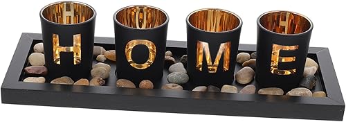 Candelabro decorativo de vidrio con diseño de letra para restaurante casero