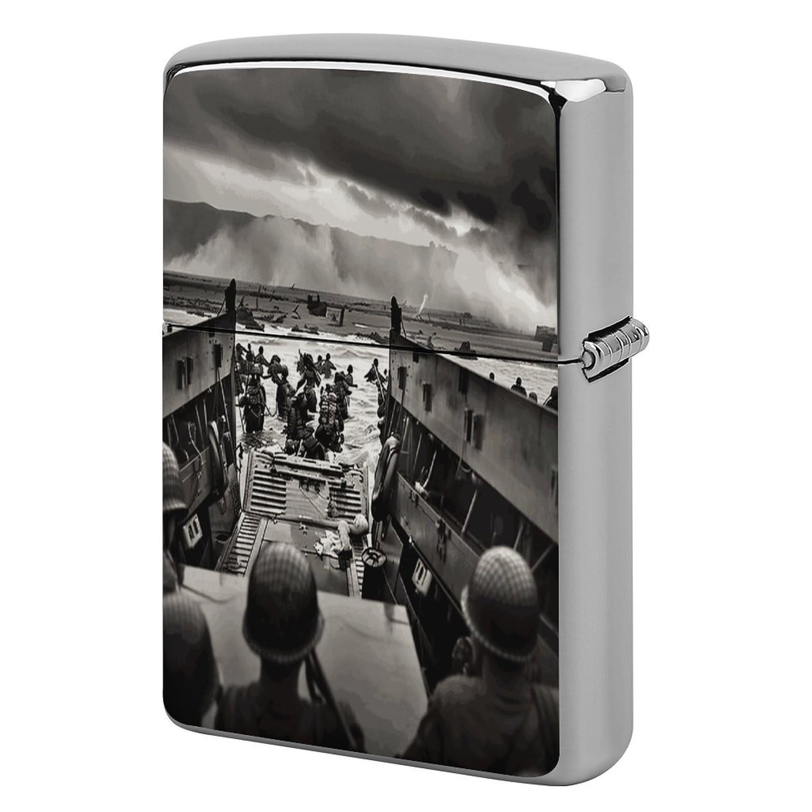 Fodpand Style Photo Of Normandy Landings Metal Lighter Case Cover Lighter Sleeve