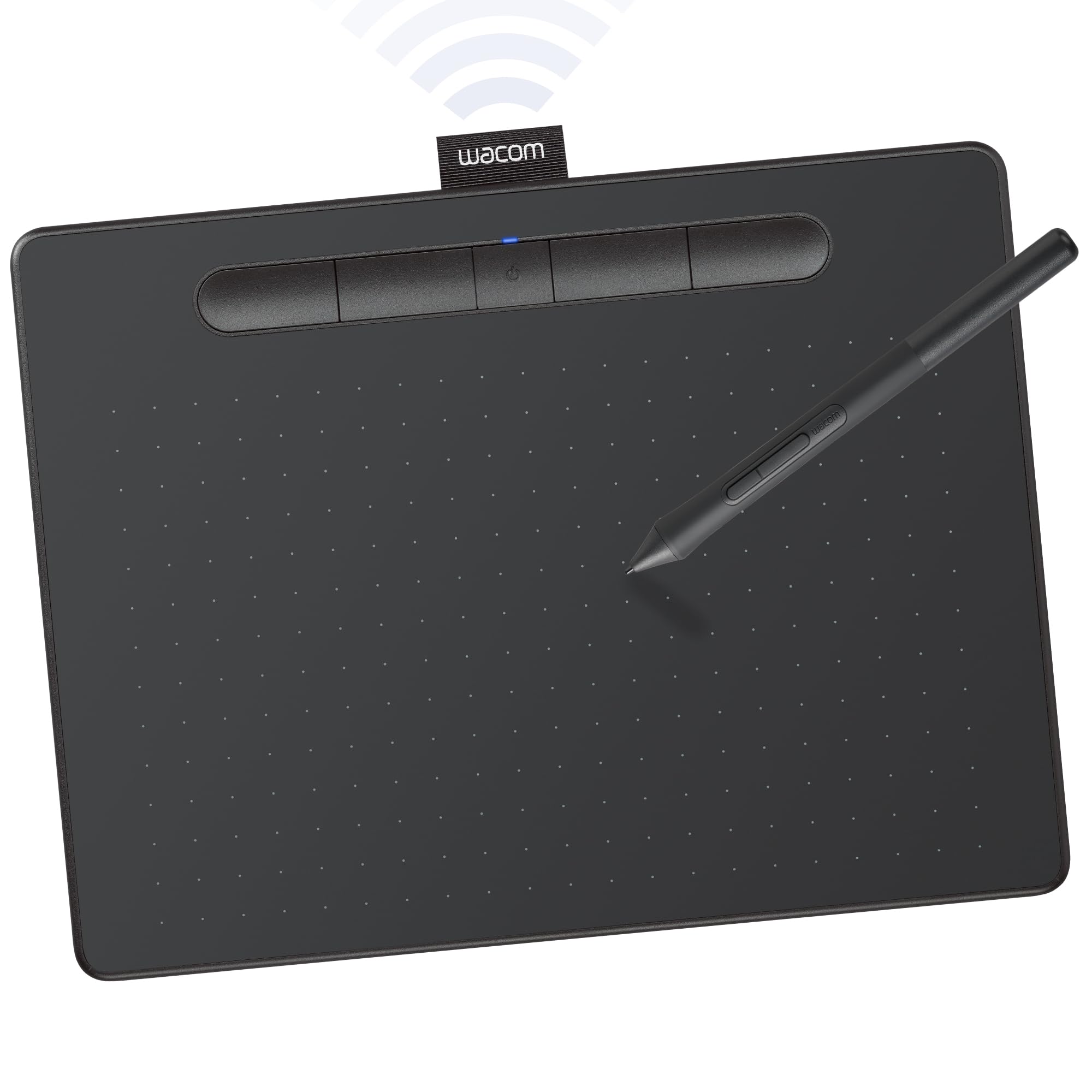 Intuos Medium Bluetooth Graphics Drawing Tablet, Portable for Teachers, Students and Creators, 4 Customizable ExpressKeys, Compatible with Chromebook Mac OS Android and Windows - Black