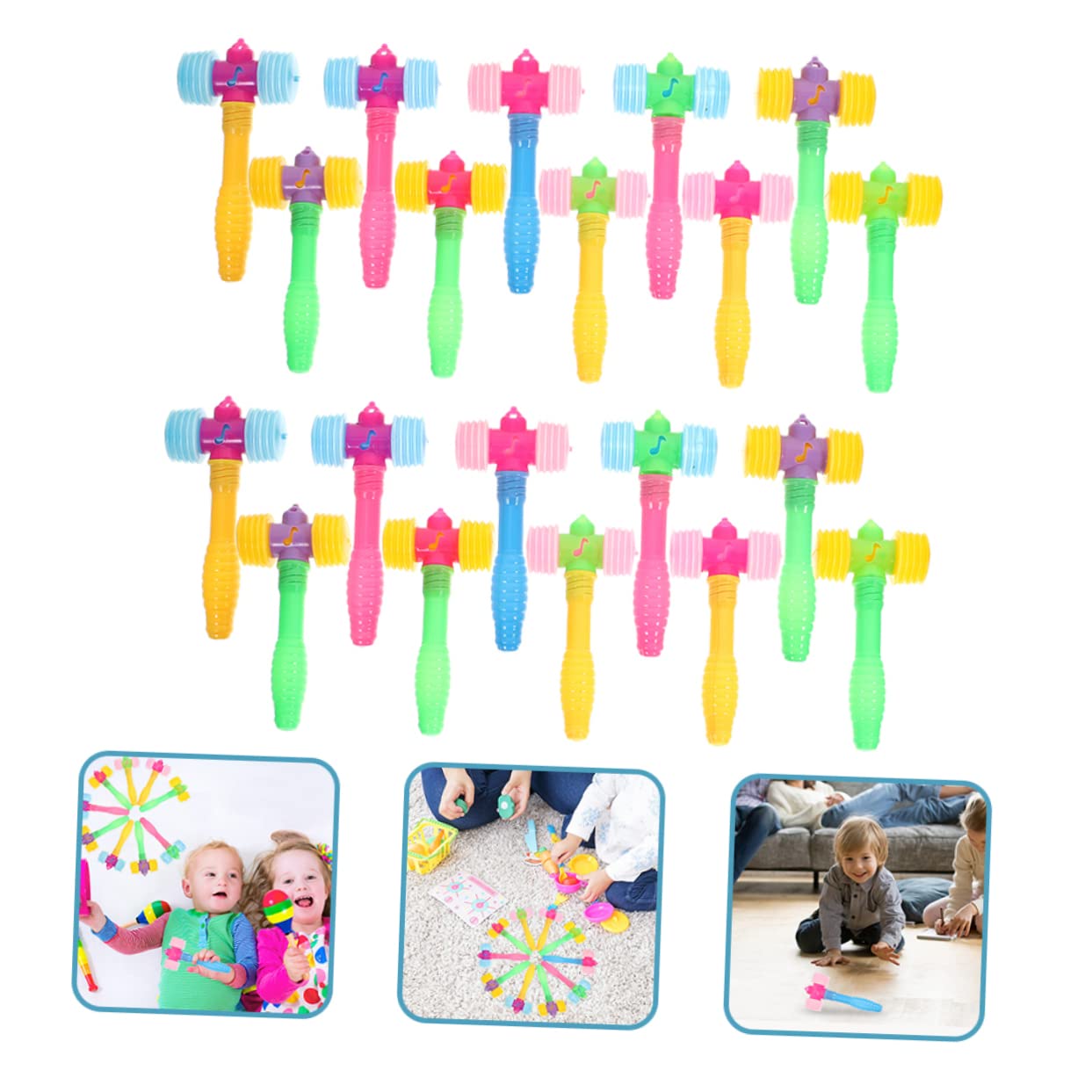 ERINGOGO 24Pcs Mallet Hitting Hammers for Fun Beating Plaything for Young