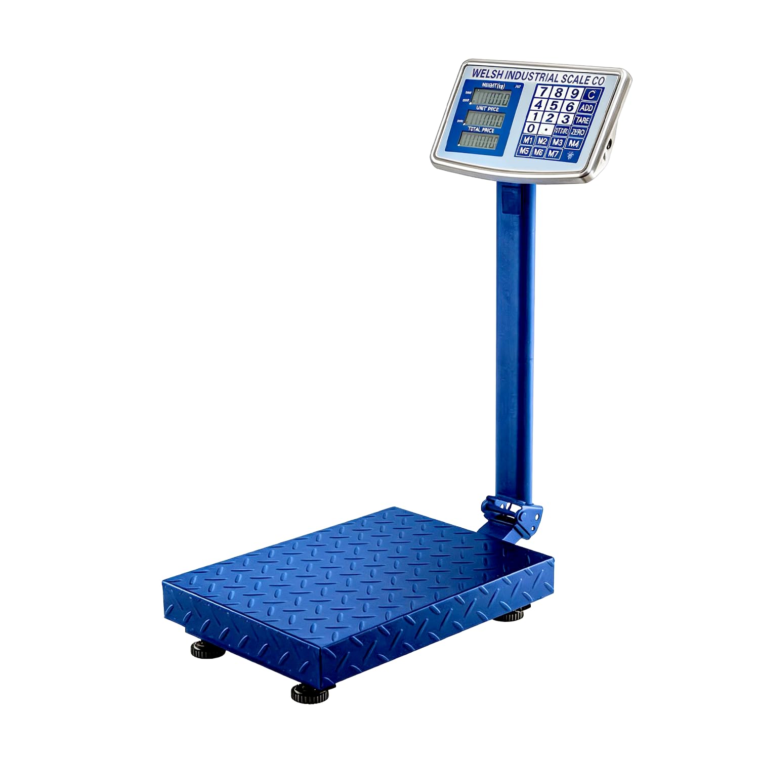 WELSH INDUSTRIAL SCALE CO. Foldable Heavy Duty Commercial Industrial Grade Weight Digital Scales 200/300/500KG Stainless Steel LCD Display Floor Platform Memory (200, Kilograms)