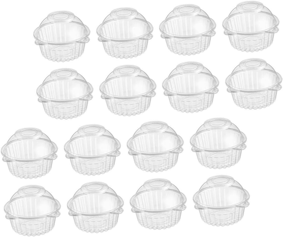 HANABASS 50pcs Ps Cake Storage Boxes with Lids, Airtight Cupcake Carrier Containers for Baking, Reusable Food Storage for Cakes and Cookies, Suitable for Kitchen and Party Use