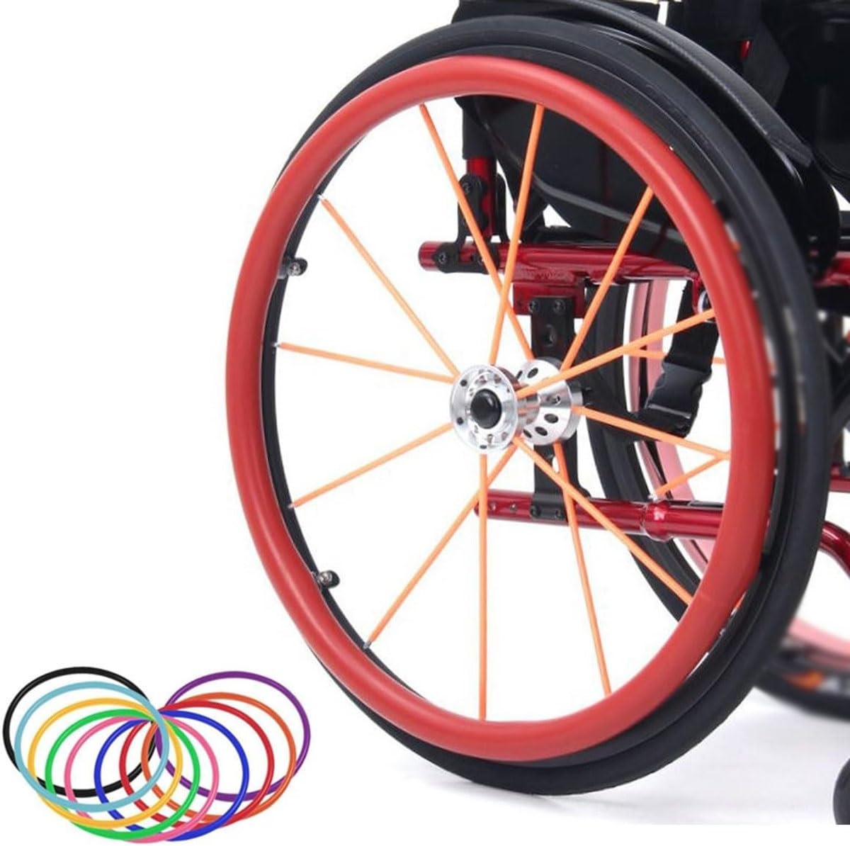 Silikon-Schiebefelgenabdeckungen für 22/24 Zoll Rollstühle Schutzhülle und Griffe für Hinterräder Rollstuhlzubehör für verbesserte Handhabung und Komfort