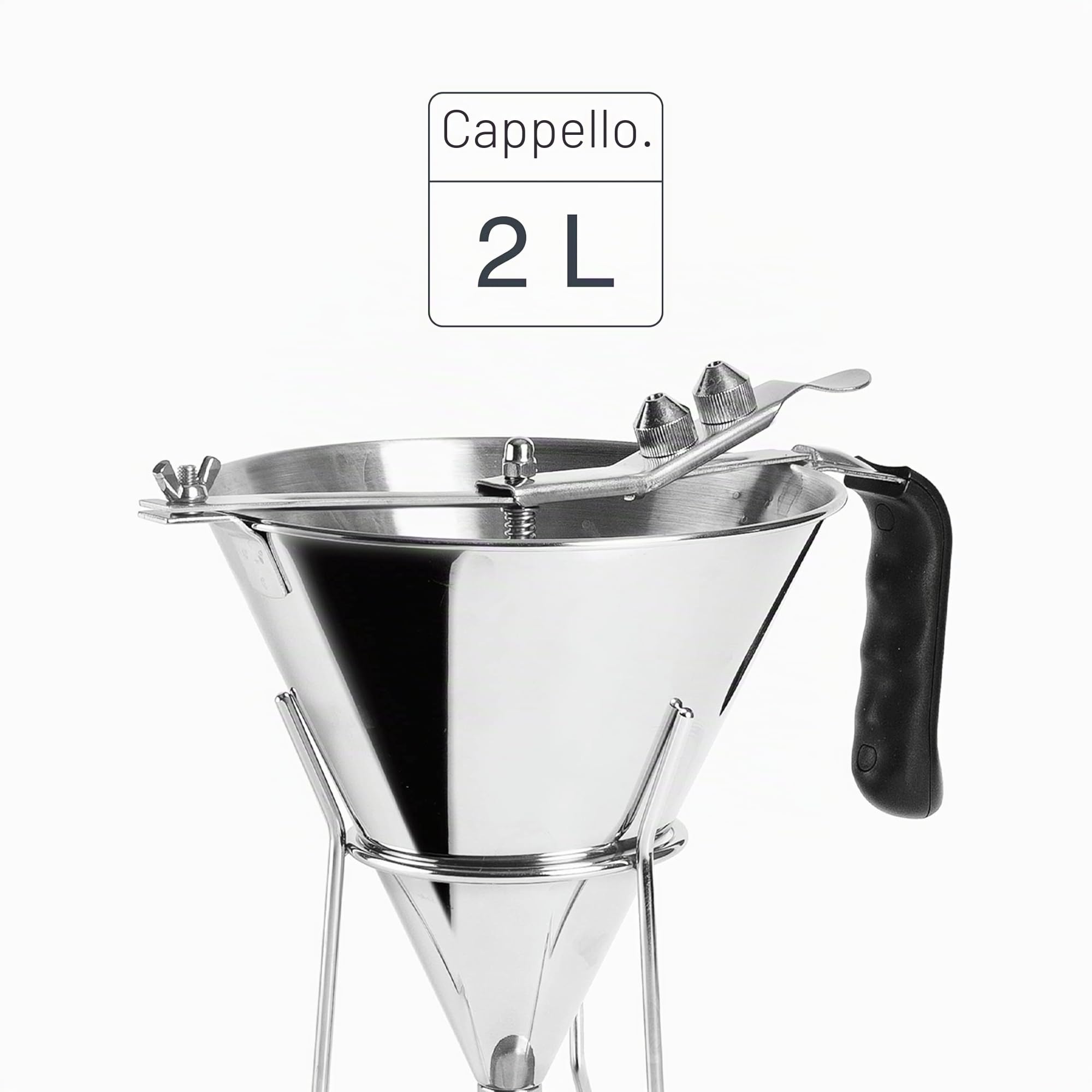 Lacor 67150 Imbuto dosatore in Acciaio Inossidabile 18/10 con Sistema a Leva per Una Portata Regolabile, 2'00 L