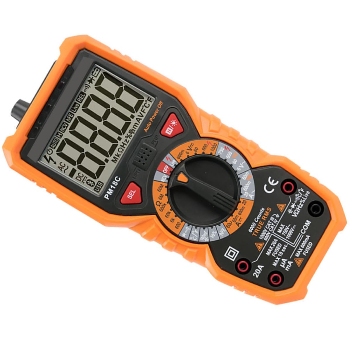 COHEALI Multimetro Digitale Portatile ad Alta Precisione Funzione Auto Multitester, Strumento di Misura Handheld Pratico e Sicuro in Materiale Abs e Pvc