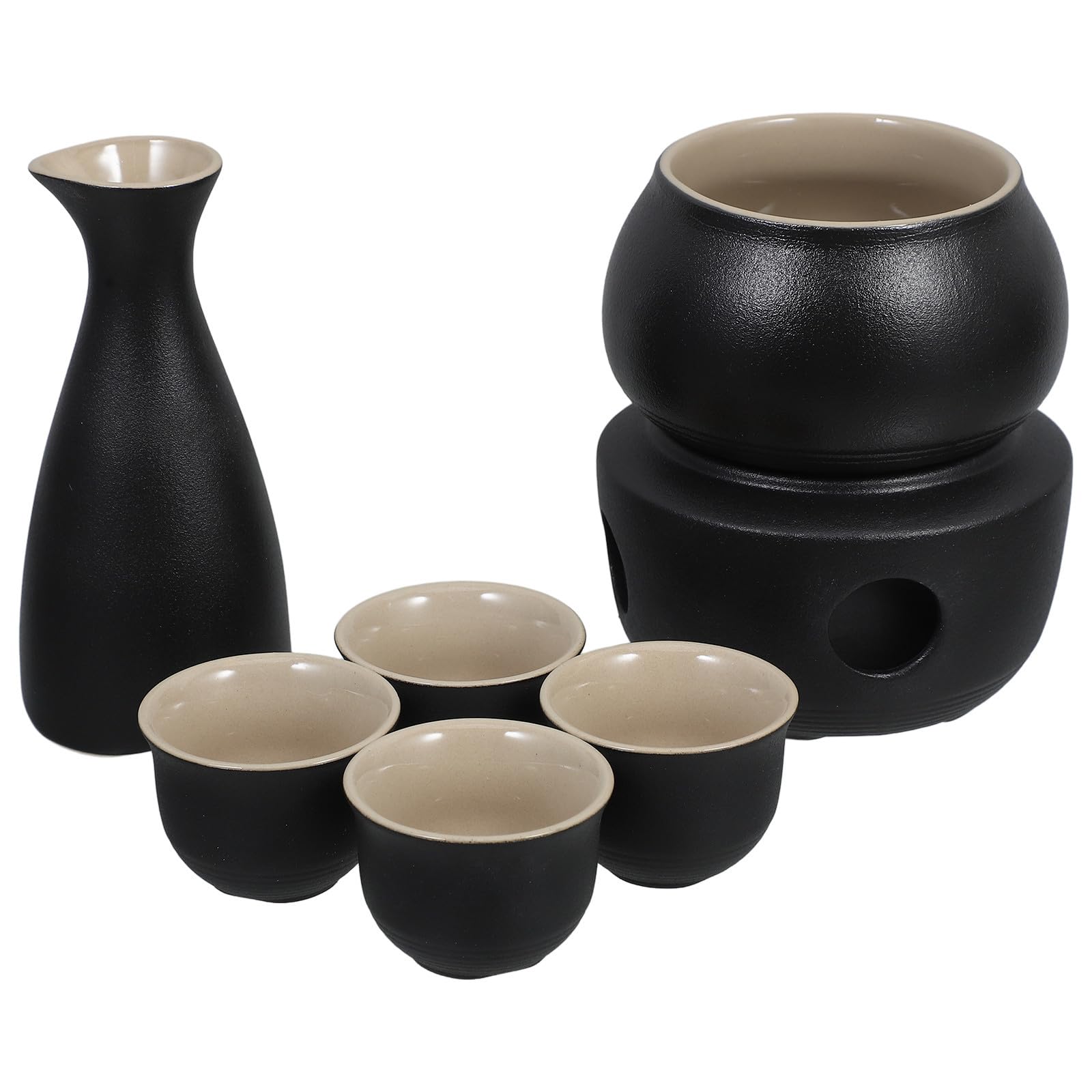Juego de sake de cerámica de diseño clásico artesanal con capacidades de 300 y 45 Ml