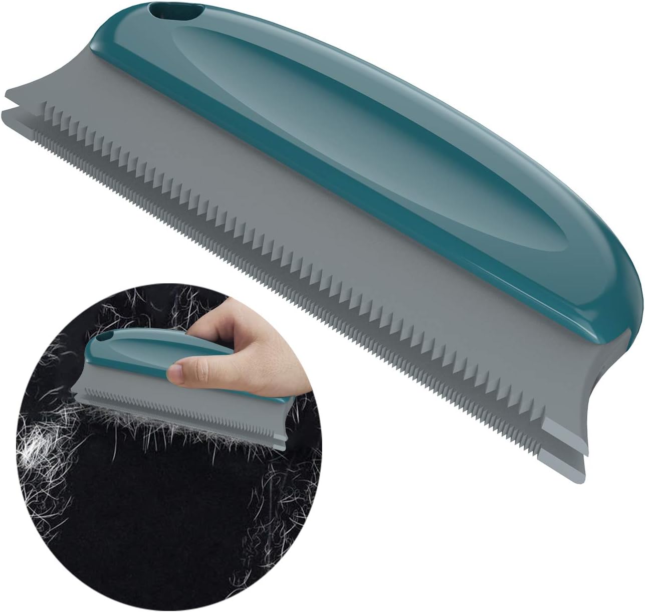 Meteou Pet Hair Cleaning Remover Brush | Pet Hair Detailer with Handle | Cat and Dog Hair Lint Remover Brush for Cars Furniture Carpet Sofa Clothes Beds Couches Blinds Chairs Dark Blue