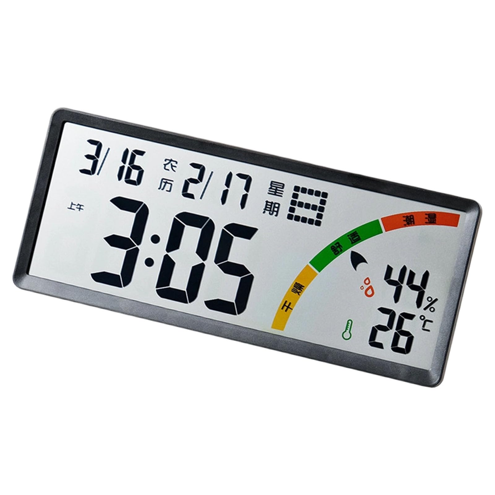 Horloge numérique grand écran avec thermomètre hygromètre intégré et date complète