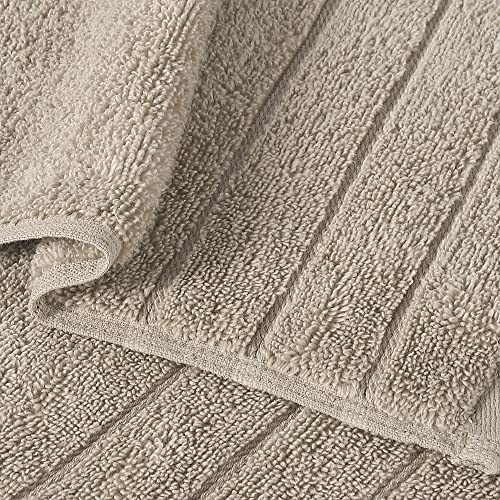 Image of Anne Klein 6-Piece Reverie Towel Set, 2 Bath Towels, 2 Hand Towels, 2 Wash Cloths, 100% Cotton, Sand