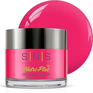 SNS Nail Dip Powder, Gelous Color Dipping Powder - Power Pink (Pink/Fuchsia, Cream), BOS16 - Long-Lasting Acrylic Nail Color & Polish Lasts 14 Days - Low-Odor & No UV Lamp Required - 1 oz