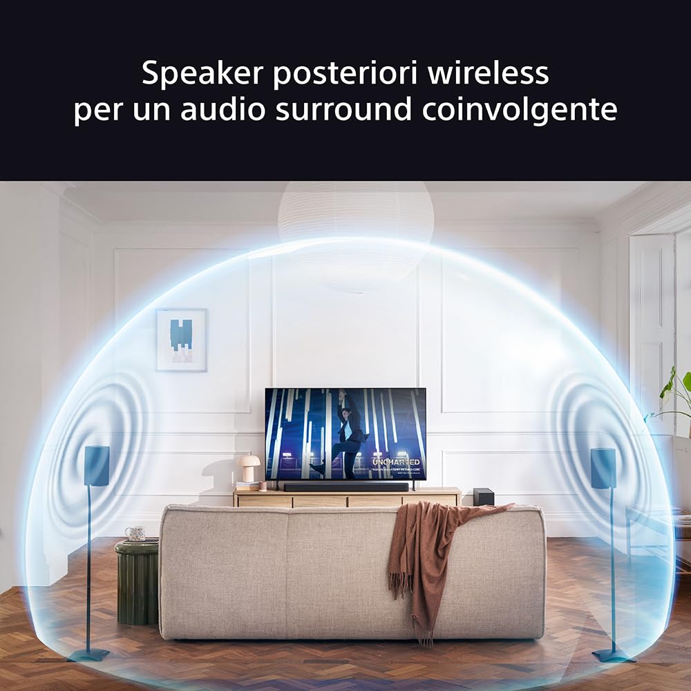Sony BRAVIA Theatre Rear 8 altoparlanti posteriori wireless - Audio surround | 360 Spatial Sound Mapping potenziato | IMAXⓇ Enhanced compatibile | Design compatibile con soundbar e subwoofer