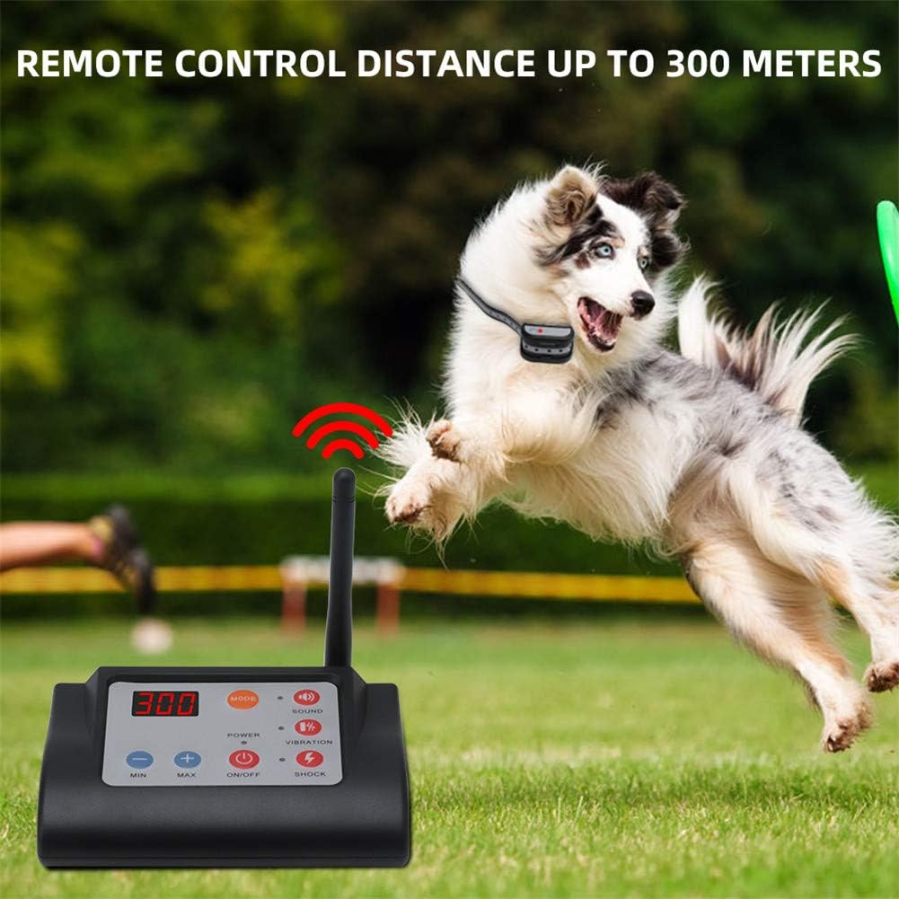 2in1 Wireless Dog Fence Electric Pet Training Containment System, Safe Effective, Adjustable Control Range & Display Distance,for Small,Medium,Large Dogs with Waterproof Rechargeable Receiver Collars,