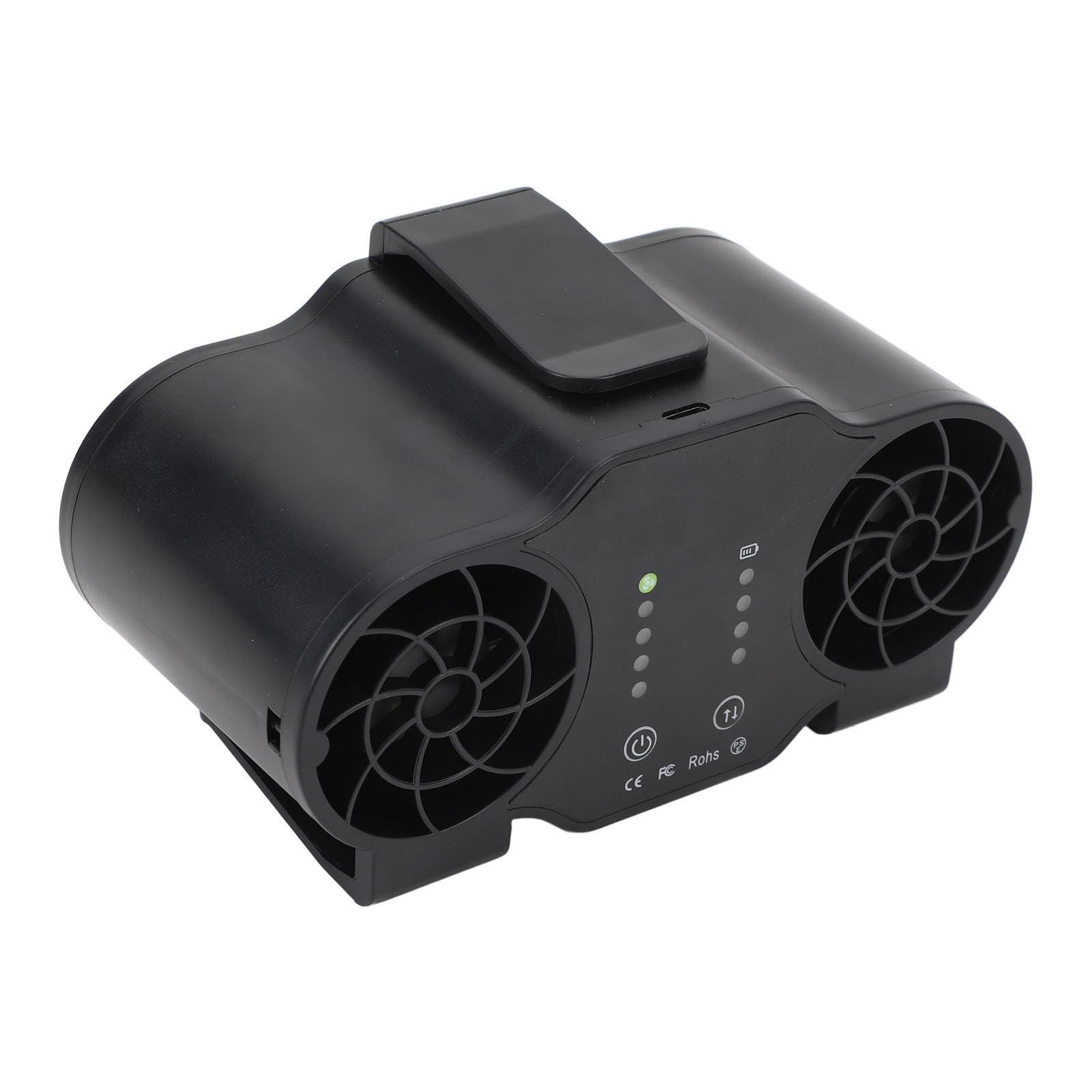 Pilipane Ventilatore portatile a clip di dimensioni, flusso d'aria super potente, 4 velocità regolabili, ventilatore personale portatile, ricaricabile tramite USB, ventilatore da collo sospeso